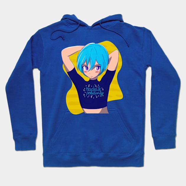 Cute Anime Manga Girl Radiate Positivity Hoodie by MedleyDesigns67